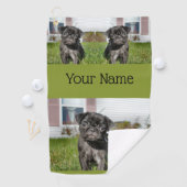 Serviette De Golf Chiot en carlin noir (En situation)