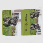 Serviette De Golf Chiot en carlin noir (Horizontal)
