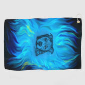 Serviette De Golf Chiots Staffy Bleu (Horizontal)