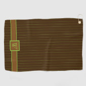 Serviette De Golf Chocolat avec Lime Pinstripes Golf Serviette (Horizontal)