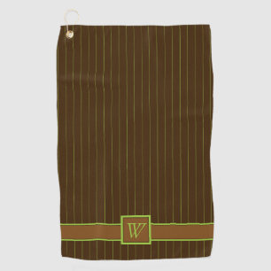 Serviette De Golf Chocolat avec Lime Pinstripes Golf Serviette