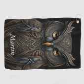 Serviette De Golf Chouette à cris de vapeur (Horizontal)