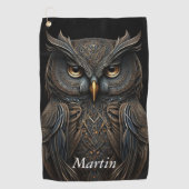 Serviette De Golf Chouette à cris de vapeur (Devant)