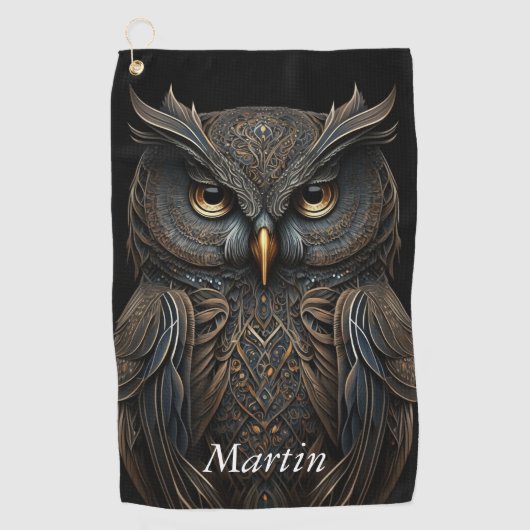 Serviette De Golf Chouette à cris de vapeur (Devant)