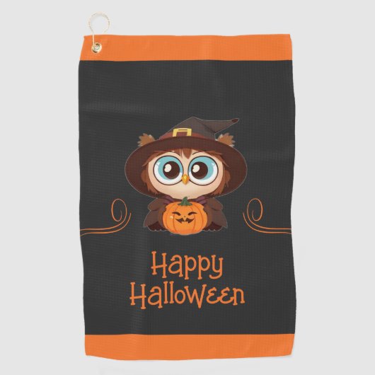 Serviette De Golf Chouette/Automne/Automne/Halloween/citrouille (Devant)