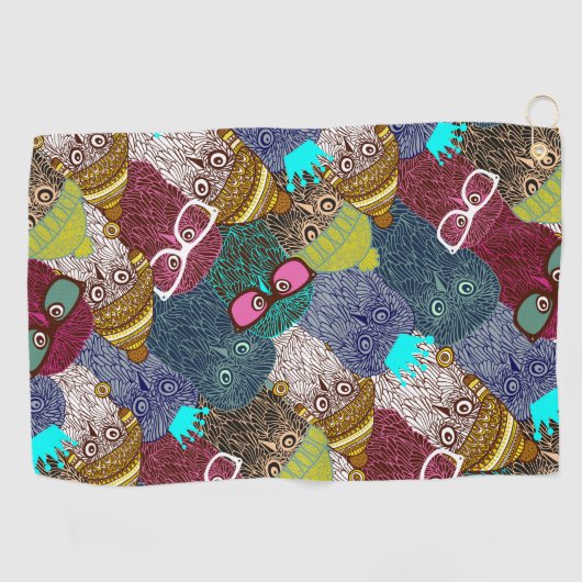 Serviette De Golf Chouette dans la couronne (Horizontal)