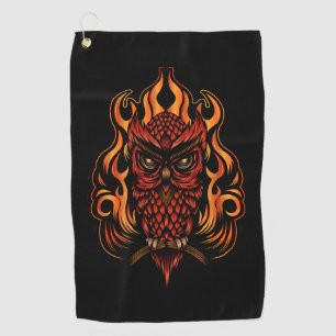 Serviette De Golf Chouette d'incendie