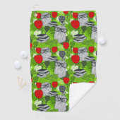 Serviette De Golf Chouette en roses rouges (En situation)