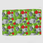 Serviette De Golf Chouette en roses rouges (Horizontal)