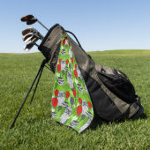 Serviette De Golf Chouette en roses rouges (Vert)