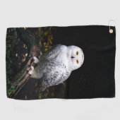 Serviette De Golf Chouette hivernale majestueuse (Horizontal)