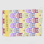 Serviette De Golf Chouettes mignonnes, Chouette Motif, Chouettes col (Horizontal)