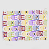 Serviette De Golf Chouettes mignonnes, Chouette Motif, Chouettes pou (Horizontal)