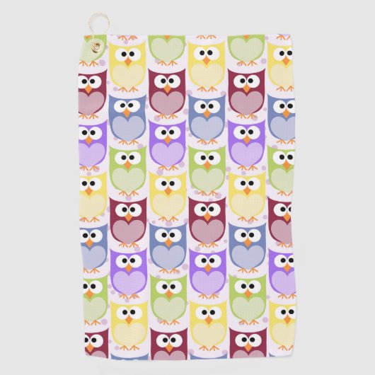 Serviette De Golf Chouettes mignonnes, Chouette Motif, Chouettes pou (Devant)