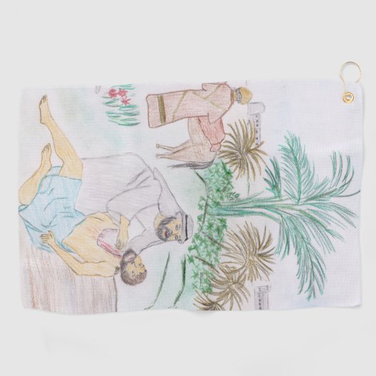 Serviette De Golf Christian Artwork Le bon samaritain (Horizontal)