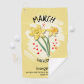 Serviette De Golf Christian MARCH Mois de naissance Daffodique de la (En situation)