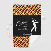 Serviette De Golf Christian Swing Au Seigneur Personnalisé UGANDA (En situation)