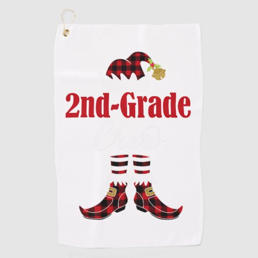 Serviette De Golf Christmas 2nd Grade Treize Teacher Student Cute (Devant)
