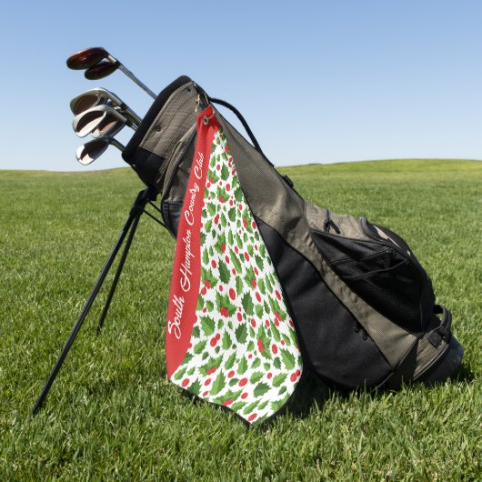 Serviette De Golf Christmas Holiday Golf Towne Custom Club Nom (Vert)