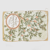 Serviette De Golf Christmas Holly Jolie Antique Salutation (Horizontal)