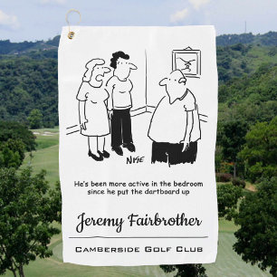 Serviette De Golf Cible de fléchettes dans la chambre. Dessin animé