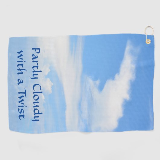 Serviette De Golf Ciel partiellement nuageux avec bleu et blanc tord (Horizontal)