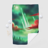 Serviette De Golf ciel vert (En situation)