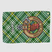 Serviette De Golf Cimier de coq Clan Currie sur Tartan (Horizontal)