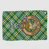 Serviette De Golf Cimier de lion Clan Currie sur Tartan (Horizontal)