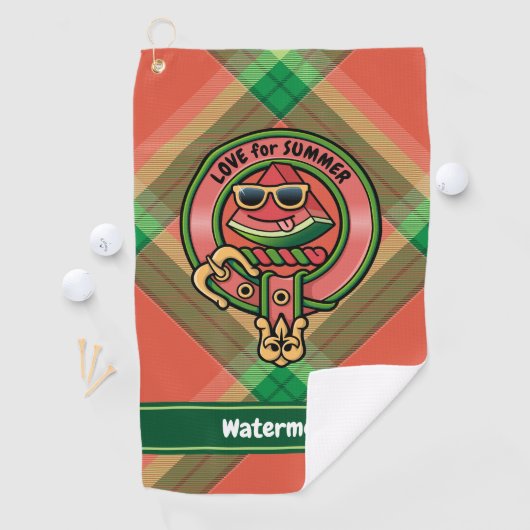 Serviette De Golf Cimier de pastèque sur Tartan Golf Towne (En situation)