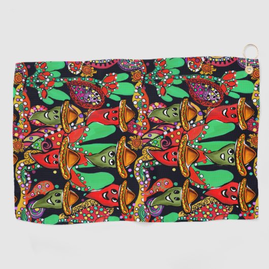 Serviette De Golf Cinco de Mayo Peppers (Horizontal)