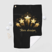 Serviette De Golf Cinq étoiles d'or en noir (En situation)