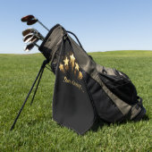 Serviette De Golf Cinq étoiles d'or en noir (Vert)