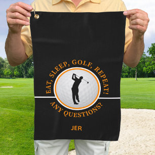 Serviette De Golf Citation de balle de golf Homme Golfer Pro Black O