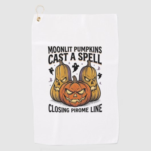 Serviette De Golf Citation de citrouille d'Halloween Jack O Lantern (Devant)