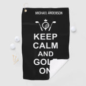 Serviette De Golf Citation de golf Gardez le calme et le golf sur le (En situation)