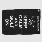 Serviette De Golf Citation de golf Gardez le calme et le golf sur le (Horizontal)