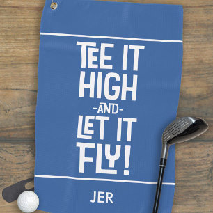 Serviette De Golf Citation de golfeur drôle personnalisée bleu royal