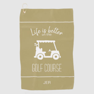 Serviette De Golf Citation de golfiste de chariot de golf doré migno