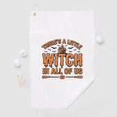 Serviette De Golf Citation de sorcière d'Halloween Design vectoriel (En situation)