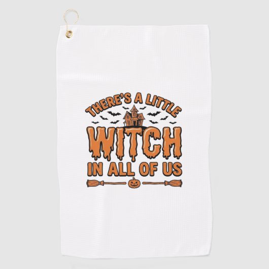 Serviette De Golf Citation de sorcière d'Halloween Design vectoriel (Devant)