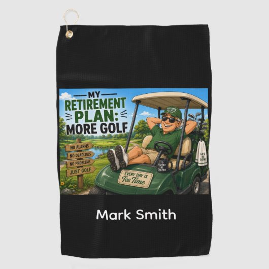 Serviette De Golf Citation drôle de golf avec golfeur  (Devant)