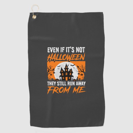 Serviette De Golf Citation drôle de maison hantée pour Halloween Gra (Devant)