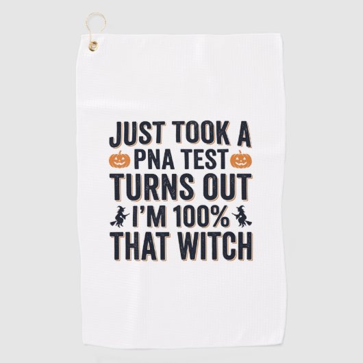 Serviette De Golf Citation drôle de sorcière pour test de Halloween (Devant)