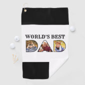 Serviette De Golf Citation du meilleur papa du monde 3 photo Collage (En situation)