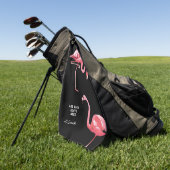 Serviette De Golf Citation monographique Cute et Flamant rose tropic (Vert)