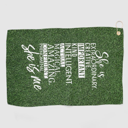 Serviette De Golf Citations d'auto-motivation pour golfer Green Gras (Horizontal)