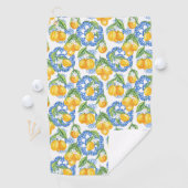 Serviette De Golf Citron imprimé italien classique Côte amalfitaine (En situation)