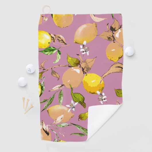 Serviette De Golf citrons aquarelle 24 (En situation)