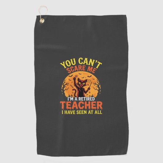 Serviette De Golf Citrouille de Halloween pour enseignant retraité D (Devant)